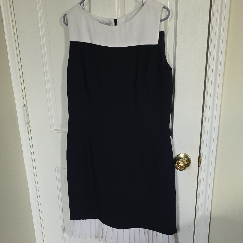 Elegant Black and White Sleeveless Dress